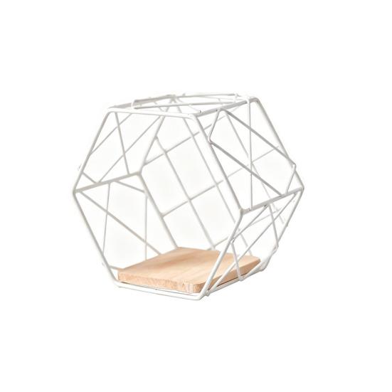 Wall Shelf Large-Capacity Storage Rack with Hexagonal Shape Art Display Stand Wall Mounted Shelf for Living