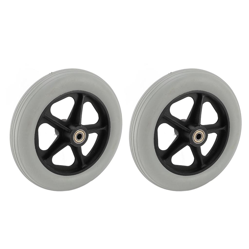 2pcs Wheelchair Wheel Wide 8 Inch Replacement Electric Wheelchair Accessory for Electric Wheelchairs Gray
