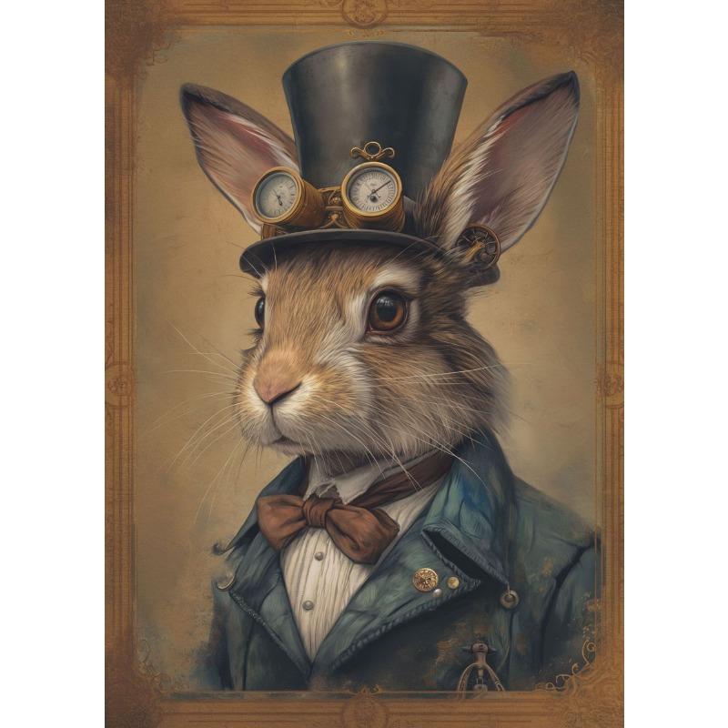 Стимпанк Животные Гепард Панда Кролик Тигр Кошка Холст Картина Скандинавские Постеры Принт Настенное Искусство для Гостиной Домашний Декор