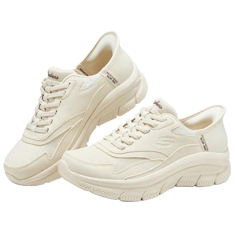 Skechers Слипоны Удобные Модные Низкие Повседневные Кроссовки Женские Бежевые 158860-OFWT
