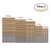 50-Piece Titanium-Plated Twist Drill Bit Set for Wood & Plastic