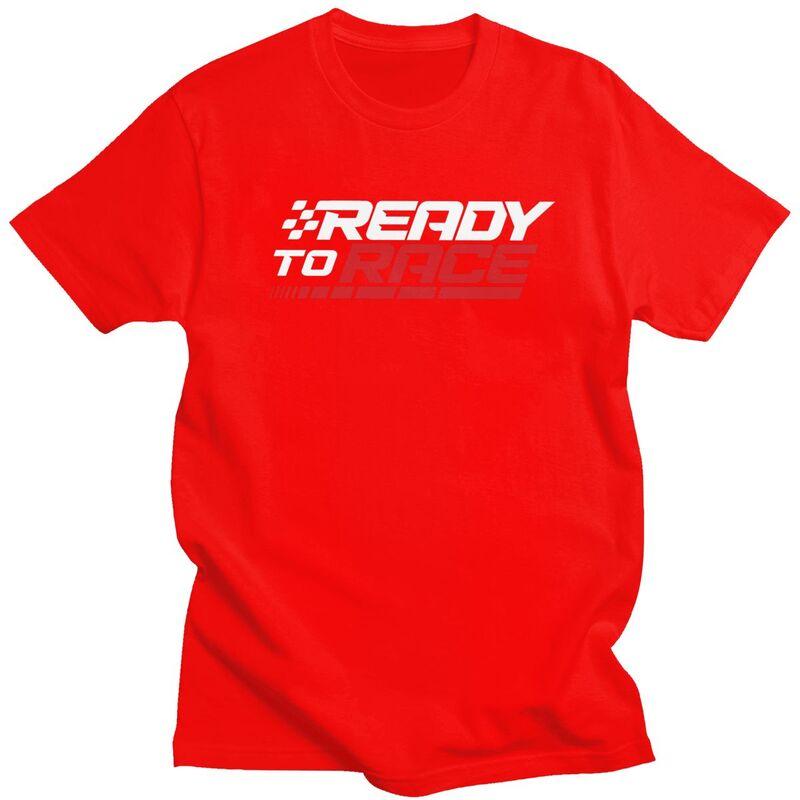 Мужские футболки Ready To Race на заказ 100% хлопок Топы Футболки для мотоциклистов Гонки Спорт Футболки с коротким рукавом Модные футболки