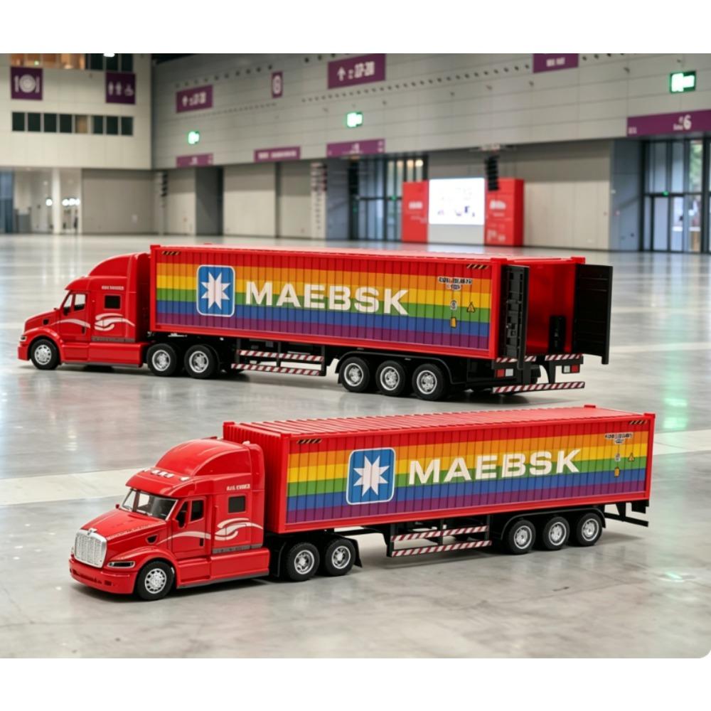 1:Модель американского контейнеровоза в масштабе 1:48, 34 см, классический полуприцеп Rainbow Freight, коллекционная игрушечная машина, подарок