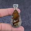 Natural Boulder Opal Gemstone Handmade 925 Sterling Silver Pendant 2.44" v7E86
