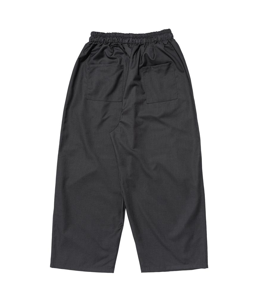 CARGOBROS Curved Wide Banding Slacks (Charcoal)