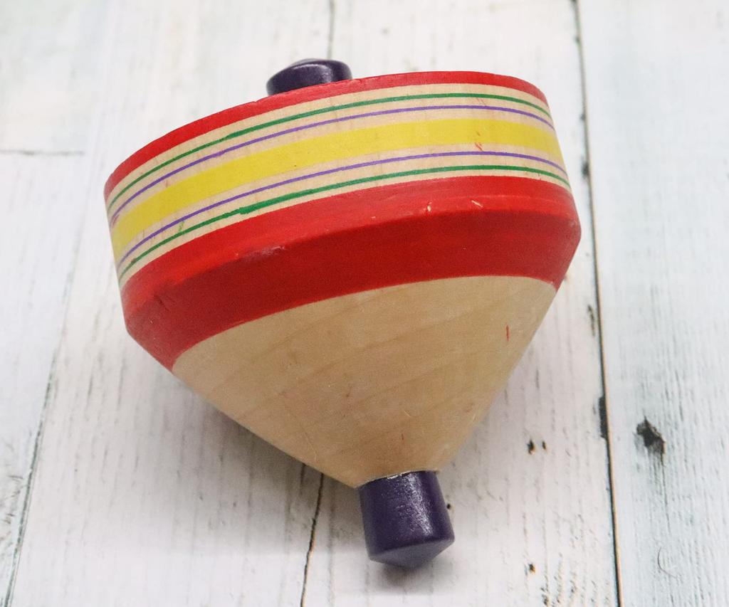 Castle Enterprise Folk Craft Traditional Wooden Toy Throwing 3 inches Top,