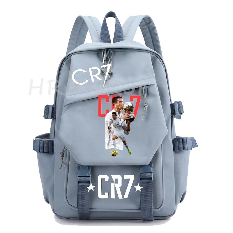 Ins Спортивные рюкзаки CR7 Спортивные повседневные Много карманов Вместимость Подростковые школьные сумки для ноутбука Легкие Женские Мужские Дорожные Mochilas