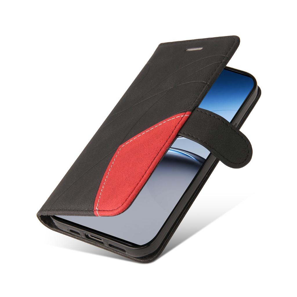 For OnePlus Nord 4 Leather Case Wallet Stand Color Splicing Phone Cover