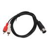 DIN 7PIN Male To 2RCA Male Cable Double Shielding Free Bending 2RCA Sound Adapter Cable 3.3ft