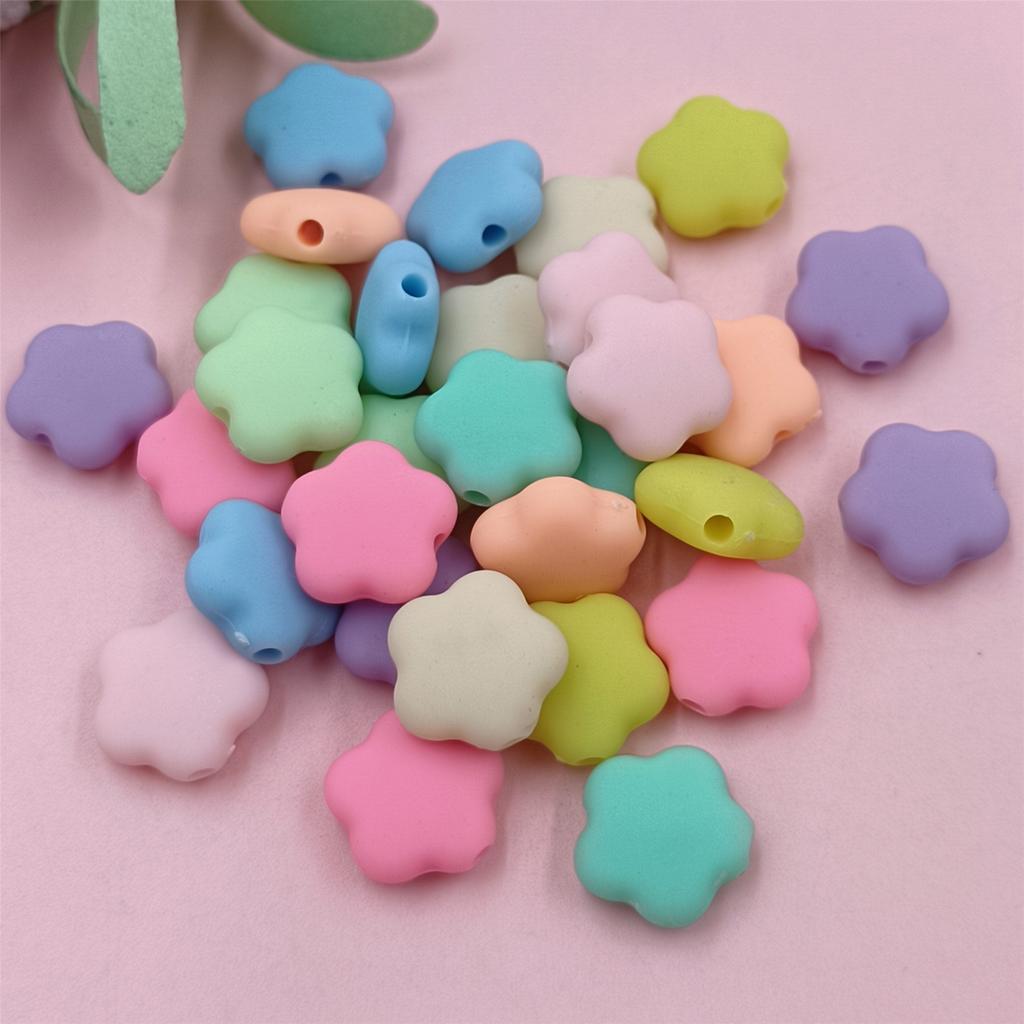 Creative DIY Necklace Fashion Rubber 30PCS 10 Colors Loose Beads Flowers Beads Jewelry Making 15*7mm Bracelets