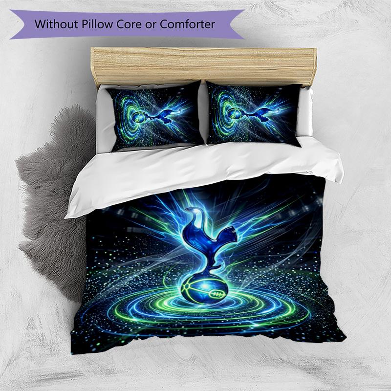Tottenham Hotspur Pattern Printed 3PCS Bedding Set Soft Skin-Friendly Washable Duvet Cover & Pillowcases Set All Season Bedroom