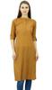 Phagun Cotton Plain Kurti Tunic Mandarin Collar Ethnic Casual Kurta Blouse