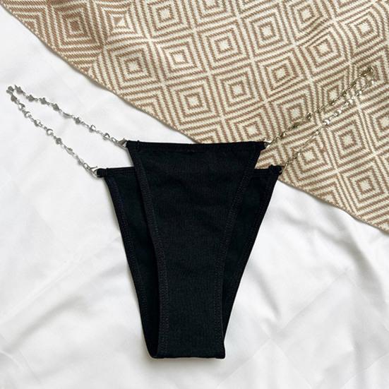 V-образные однотонные легкие сексуальные стринги с металлической цепочкой и низкой талией