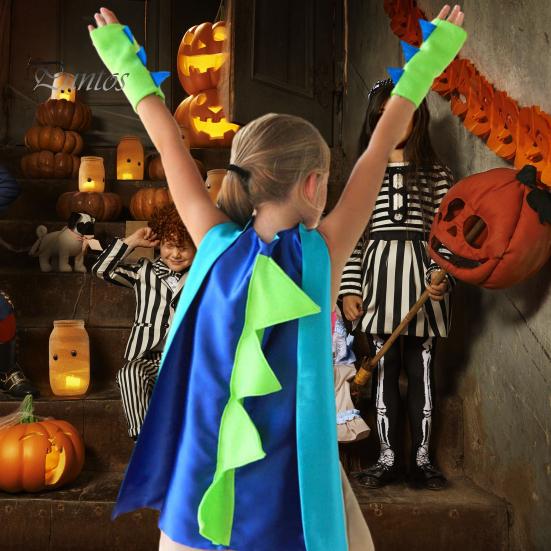 Костюмы Детский костюм накидки динозавра Тонкая работа Удобно носить Создать атмосферу Косплей Наряды для вечеринок на Хэллоуин Косплей