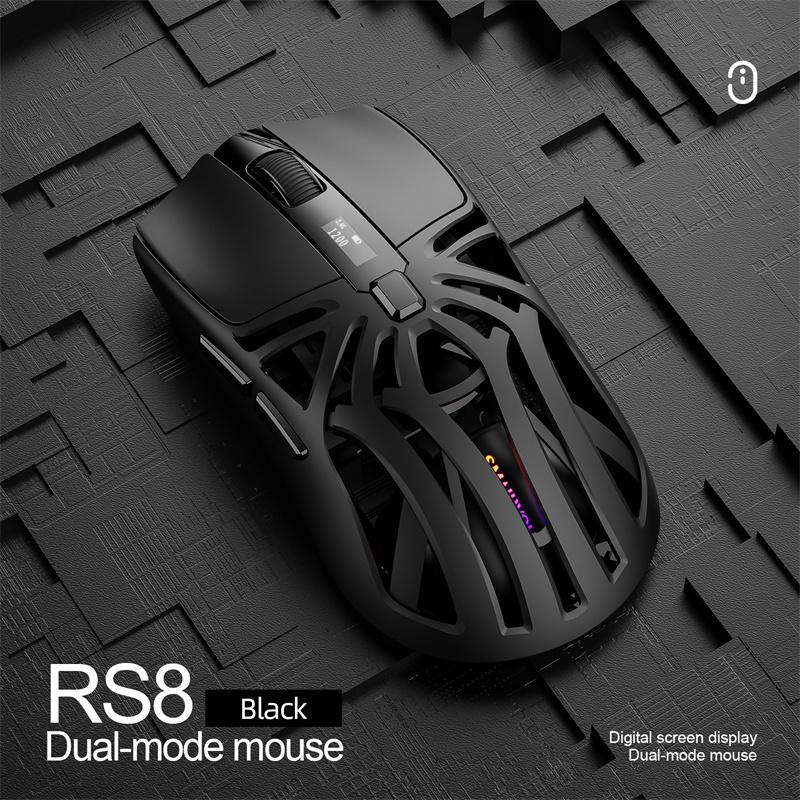 Игровая мышь Smailwolf Rs8 Bluetooth Беспроводная Три режима Легкая Полая конструкция 1K Возврат Компьютер Длительное время работы от аккумулятора