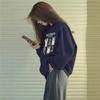 Женский свитшот с графическим принтом, круглым вырезом, свободный, повседневный, с длинным рукавом