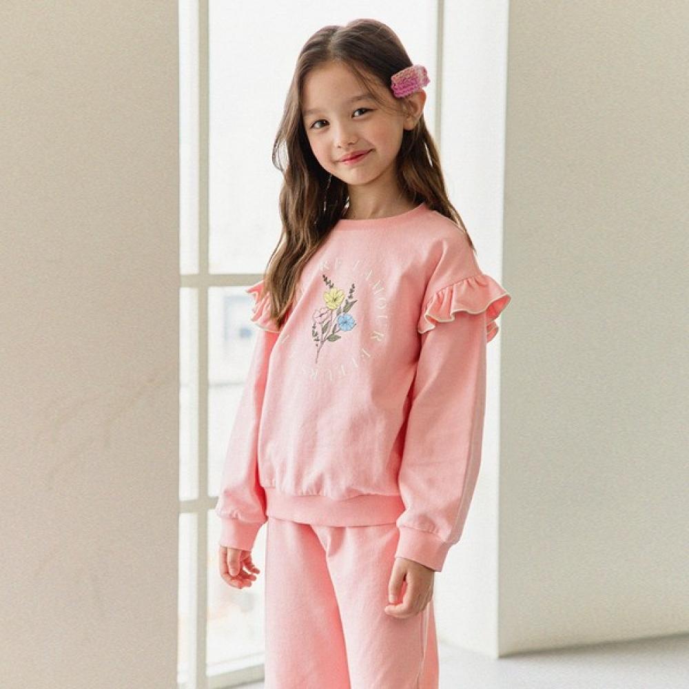 Комплект оборочек из оливковых цветов, коралловый