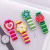 Kids Cartoon Elastic Wooden Watch Wristbands Bangle Toys School Award Prize Gift