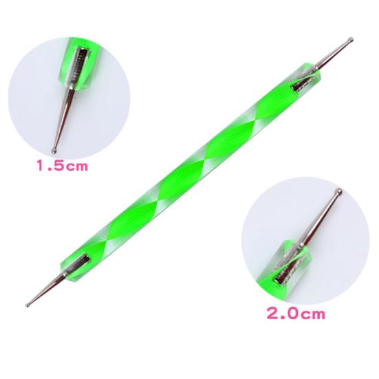 5Pcs 2 Way Marbleizing Dotting Manicure Tools DIY Nail Art Rod Painting Dot Pen