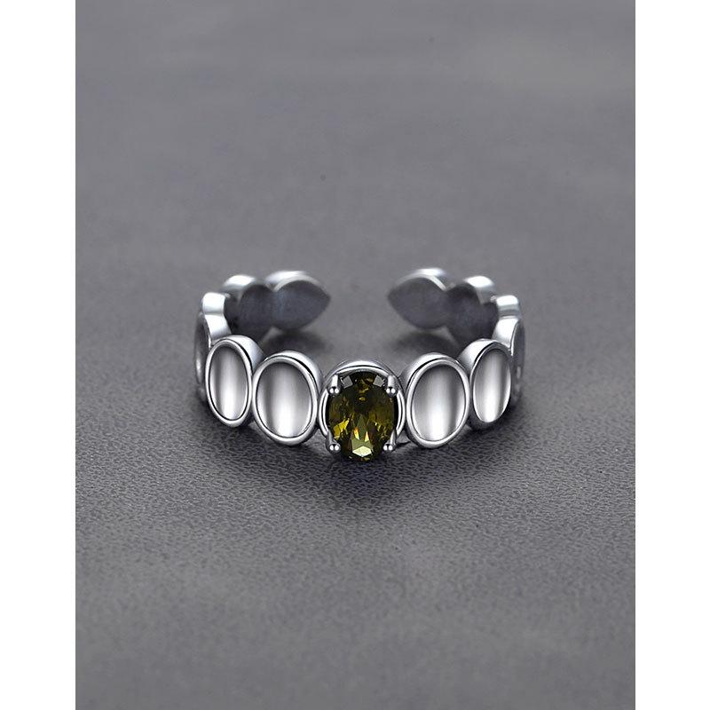 Кольцо из тайского серебра S925 с круглыми бусинами, инкрустированными цирконами, винтажное женское, средней моды, в стиле «крутой панк», нетрадиционный стиль