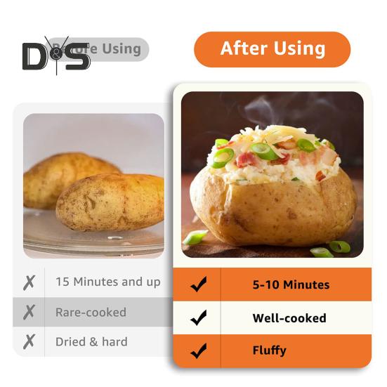 Картофельная пароварка для микроволновки для поваров Нежный воздушный картофель Картофельные банки с беконом без бисфенола А Равномерно приготовленный горшок для картофеля Универсальная печь для запекания картофеля