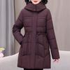 Plus Size XL-5XL Fashion Winter Coat Female Long Parkas Hooded Thick Warm Middle Age Women's Jackets