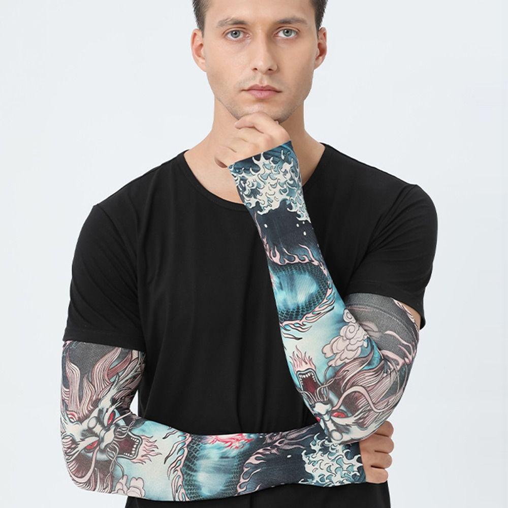 Protection Basketball Summer Cooling Sun Protection Flower Arm Sleeves Arm Cover Tattoo Arm Sleeves