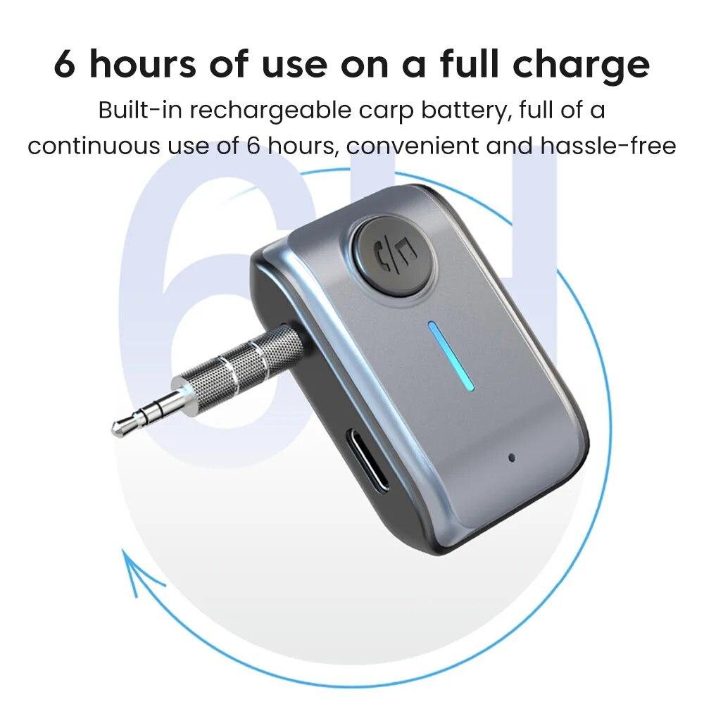 Автомобильный Bluetooth 5.3 приемник-адаптер 3,5 мм AUX разъемы для автомобильных динамиков A2DP беспроводной аудио музыкальный приемник адаптер поддержка TF карты автомобильная громкая связь