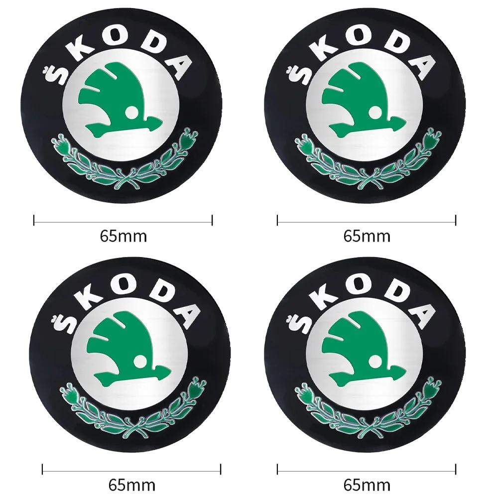 Car Sticker 2025 Hot 4Pcs 56/60/65/68MM Wheel Center Hub Caps Sticker Tire Rim Cover For Skoda Octavia A5 3 2 VRS Vision Kodiaq