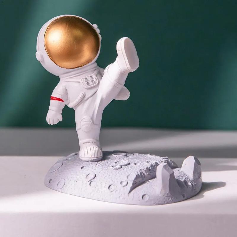 Resin Astronauts Ornaments Universal Cell Mobile Phone Stand Holder Spaceman Bracket Toys Home Office Desk Decor Birthday Party