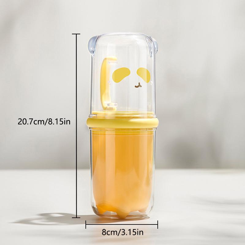 Travel Cartoon Toothbrush Storage Box for Kids 2 Mouthwash Cups Toothbrush Case Set for School and Vacation Use