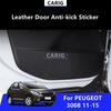 For PEUGEOT 3008 11-15 Leather Door Anti-kick Sticker Modified Carbon Fiber Pattern Interior Film Accessories Modification