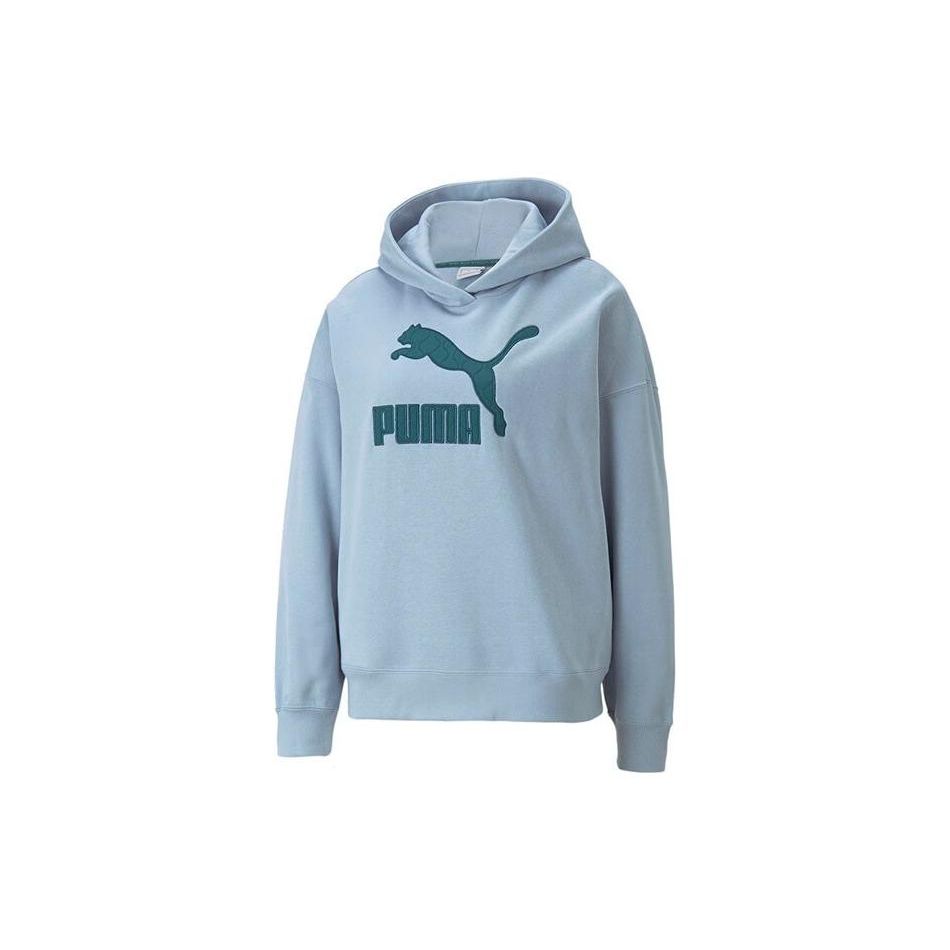 Puma Повседневная толстовка с капюшоном и логотипом, женская толстовка, синяя 539278-79