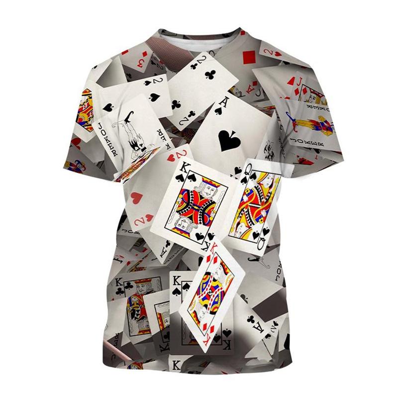 Футболка для мужчин в стиле ретро с 3D принтом в кости и покер, креативные крутые летние футболки с короткими рукавами, индивидуальная уличная футболка, топы, одежда