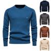 And Winter New Men's Round Neck Pullover Sweater Solid Men's T-Shirt