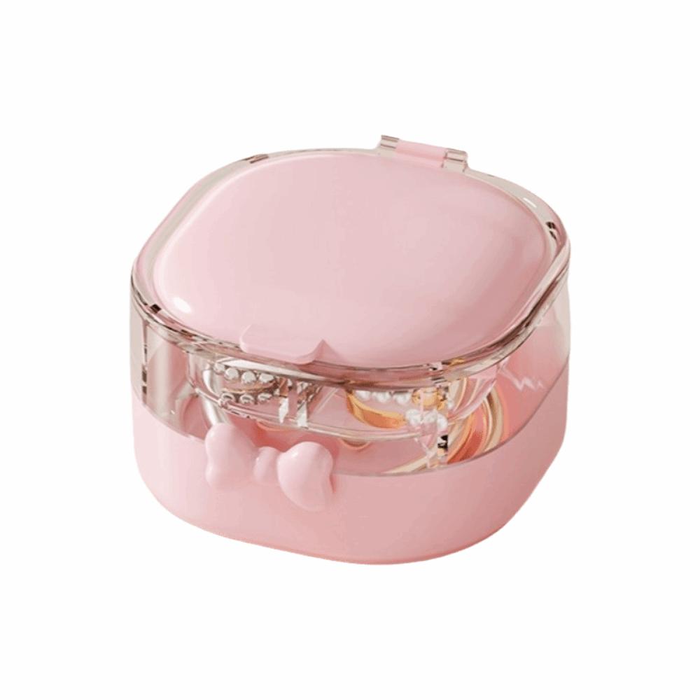Compact Mini Jewelry Box Portable Makeup Case Shockproof Travel Storage Case Drawer Storage