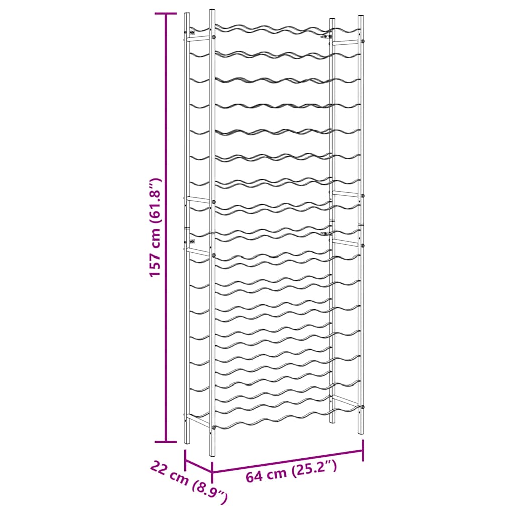 96 Bottle Wine Rack White Metal