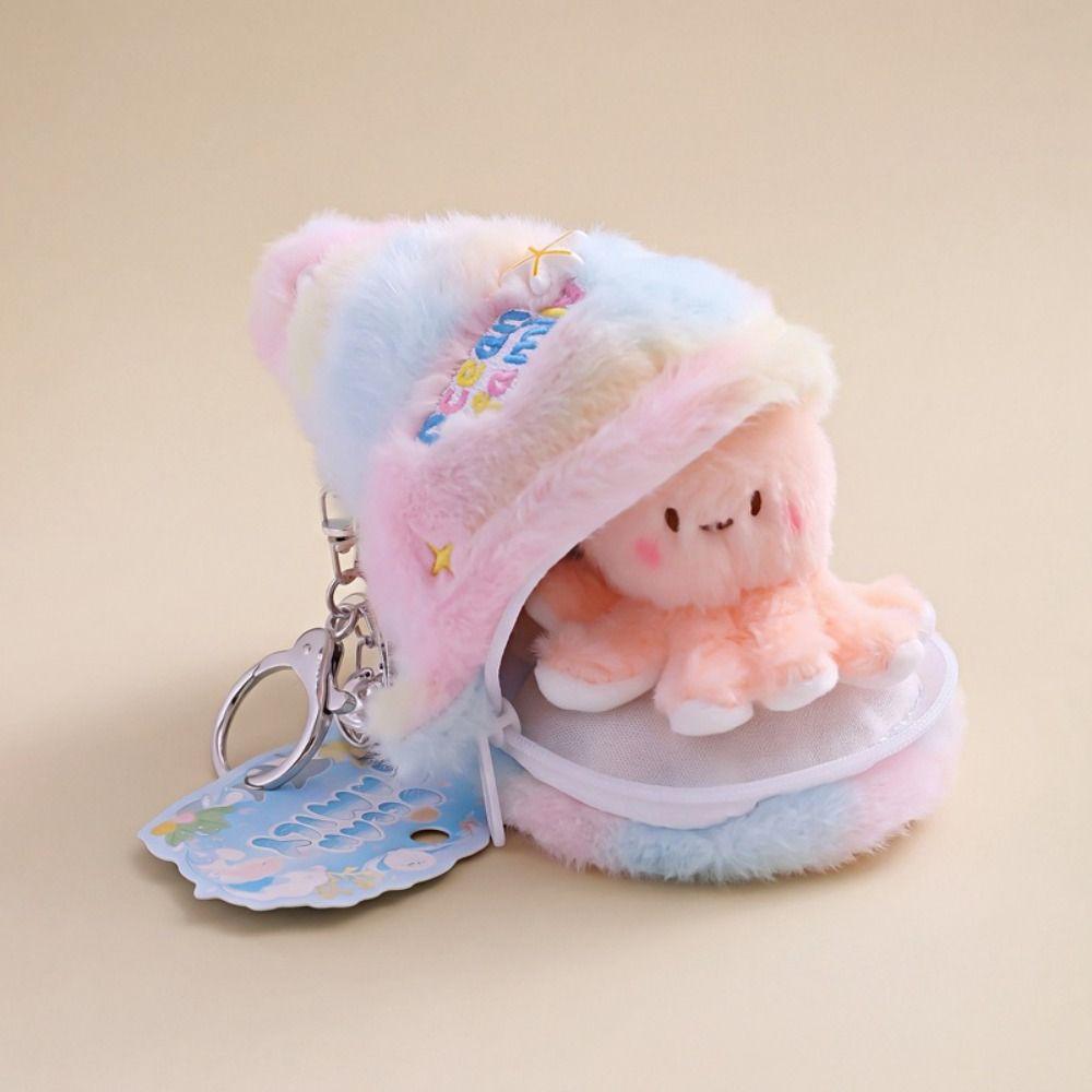 Seashell Cave Ocean Animal Plush Jellyfish Shark Plush Pendant Cartoon Turtle Keychain  Friend Gift