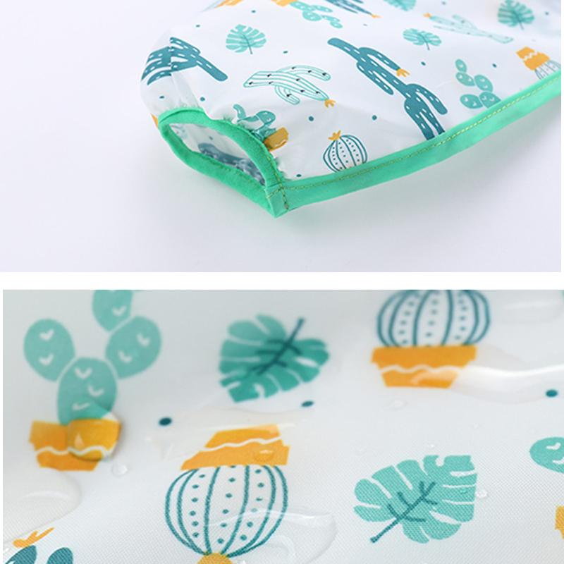 Baby Bibs Waterproof Long Sleeve Apron Cartoon Printing Baby Smock Bib For Eating Painting