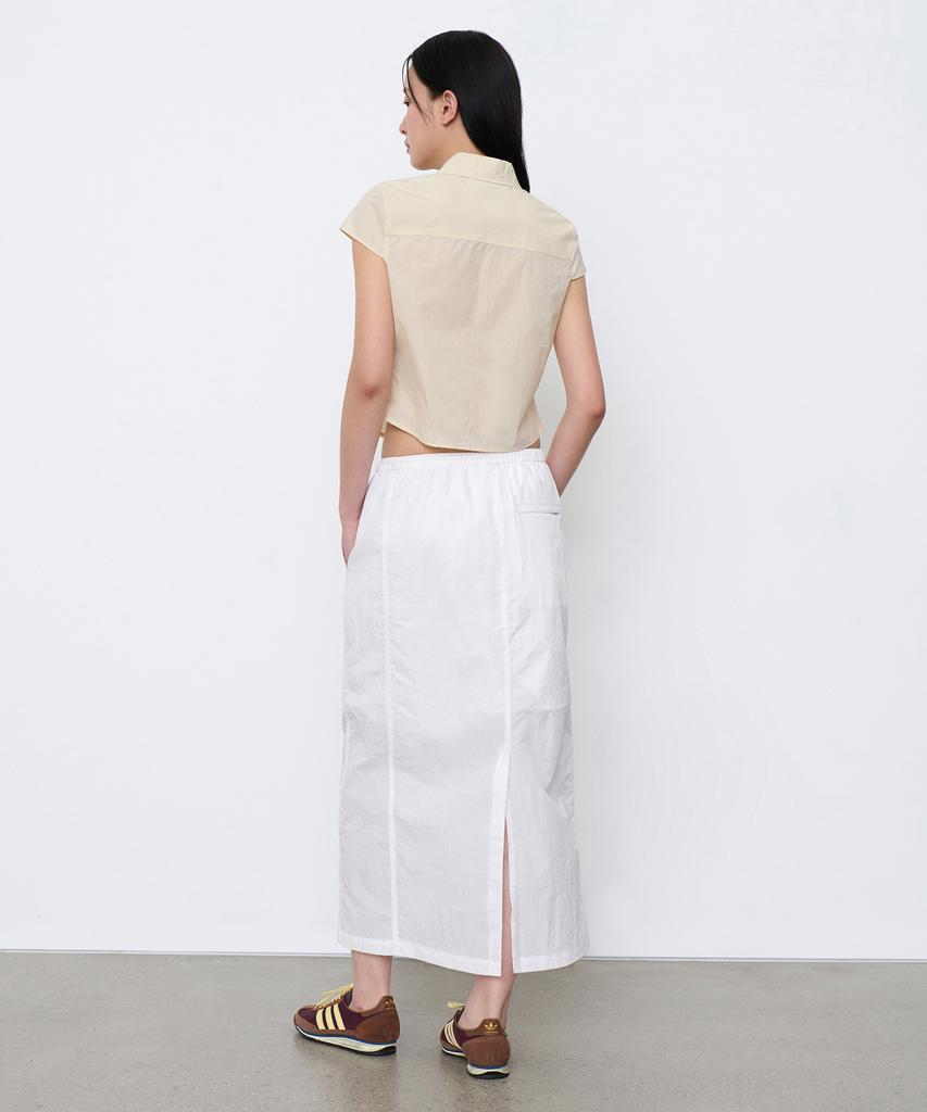 Musinsa Standard Woman Women'S Nylon Elastic Long Skirt [White]