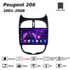 Автомобильная магнитола Android Car-Play для Peugeot 206 2001-2008 Мультимедийный плеер Головное устройство Стерео Навигация GPS BT WIFI, 8 ЯДЕР ,2+32 ГБ
