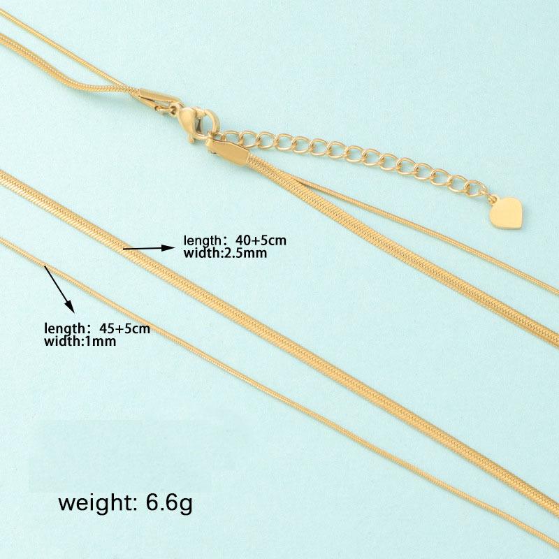 Стильное не тускнеющее двухслойное ожерелье-цепочка «Змея и лезвие»