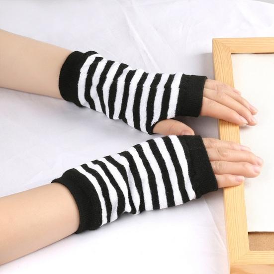 1 пара осенне-зимних перчаток без пальцев, трикотажные, высокоэластичные, нескользящие, с запястьем