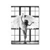 Black White Angel Wings Fashion Poster Nude Woman Wine Glass Canvas Print Painting Sexy Beautiful Girl Vintage Picture Home Deco