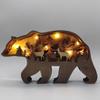 New Wooden Statue Elk Brown Bear Ornament Crafts Creative North American Forest Animal Home Decoration
