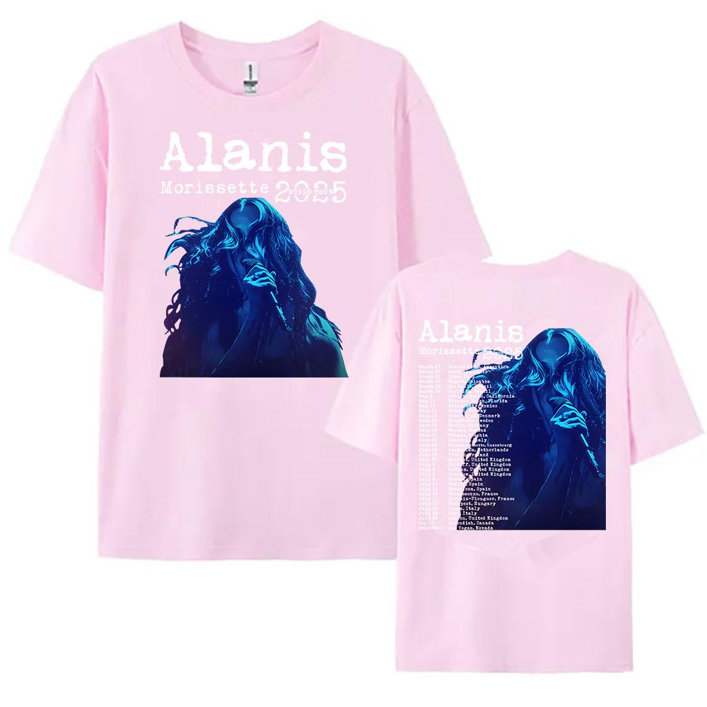 Футболка Alanis Morissette World Tour с коротким рукавом, круглым вырезом, женская, мужская, оверсайз, Y2k, стритвир, хип-хоп, унисекс, хлопковые топы