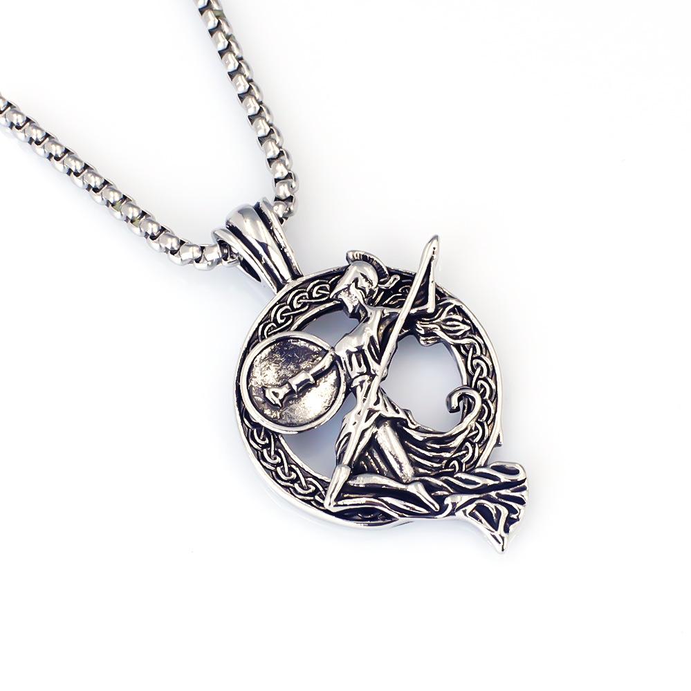 Ожерелье Винтажный Подвеска Воительница Богиня из Греческой Мифологии