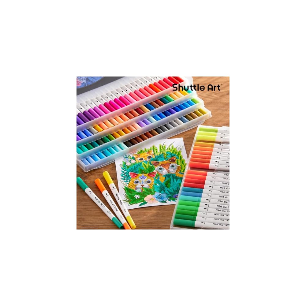 Shuttle Art Brush Pen Watercolor Brush 120 Color Set Markers Watercolor Twin Markers Water-based