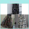 Abstract Print Midi Skirt For Women With High Waist And Elastic Band For Elegant Office Wear