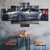 Спортивный автомобиль Nissan Skyline 5-панельная холщовая настенная живопись Современный постер Декор для дома Картина Подарок для него Для нее